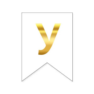 Літера У на прапорці 16*12 см для індивідуальних написів Білий та золото