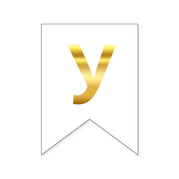 Літера У на прапорці 16*12 см для індивідуальних написів Білий та золото