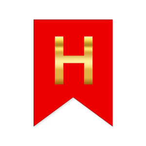 Літера Н на прапорці 16*12 см для індивідуальних написів Червоний і золото