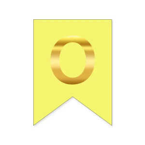 Літера О на прапорці 16*12 см для індивідуальних написів Жовтий і золото