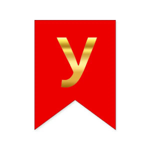 Літера У на прапорці 16*12 см для індивідуальних написів Червоний і золото