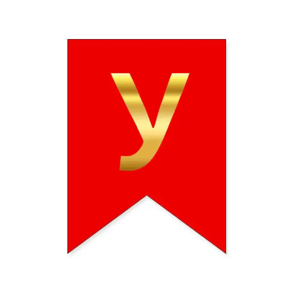 Літера У на прапорці 16*12 см для індивідуальних написів Червоний і золото