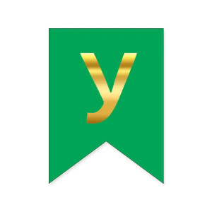 Літера У на прапорці 16*12 см для індивідуальних написів Зелений і золото