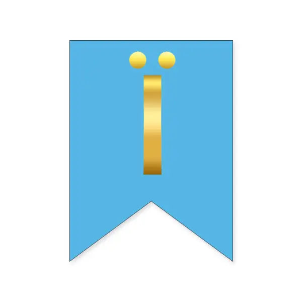 Літера Ї на прапорці 16*12 см для індівідуальних написів Блакитний та золото