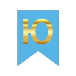 Літера Ю на прапорці 16*12 см для індівідуальних написів Блакитний та золото