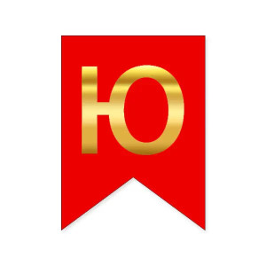 Літера Ю на прапорці 16*12 см для індивідуальних написів Червоний і золото