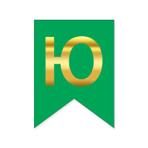 Літера Ю на прапорці 16*12 см для індивідуальних написів Зелений і золото