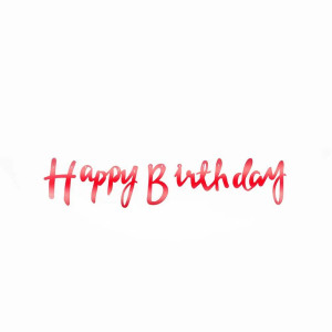 Напис картонний Happy Birthday прописом Червоний 1,5 метра