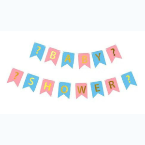 Напис картонний на прапорцях 16 см Baby shower для гендер пати Рожевий та блакитний
