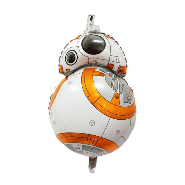 Куля фольгована фігурна 80х47 см Дроїд BB-8 Зоряні війни Білий і помаранчевий
