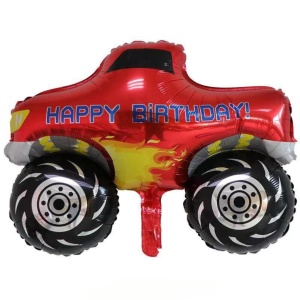 Куля фольгована фігурна 75х58 см Монстр трак Hot wheels Червоний