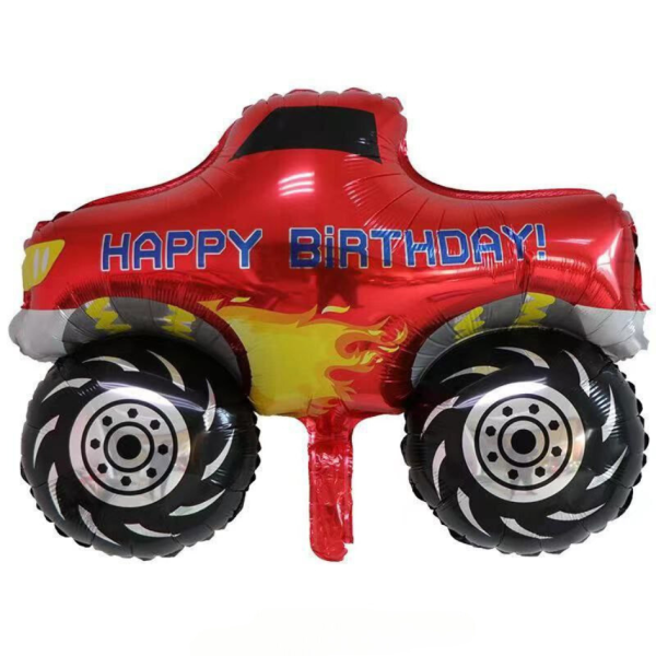 Куля фольгована фігурна 75х58 см Монстр трак Hot wheels Червоний