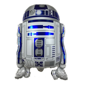 Куля фольгована фігурна 68х43 см Дроїд R2-D2 Зоряні війни Срібло