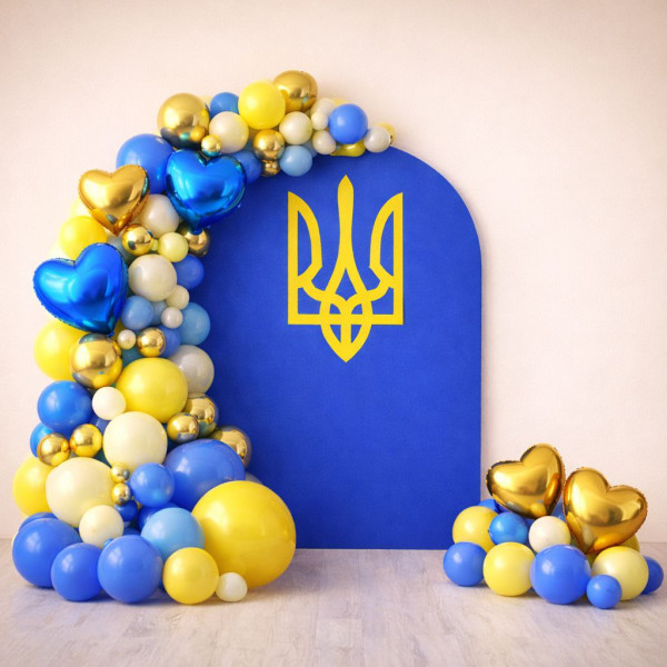 Набір 115 кульок для арки фотозони Україна то Любов Жовтий та синій