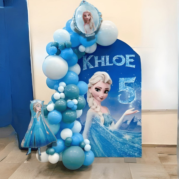 Набір 70 кульок для арки фотозони Крижане серце Льодові чари Блакитний і білий