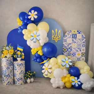 Набір 110 кульок для арки фотозони Незламна Жовтий та синій