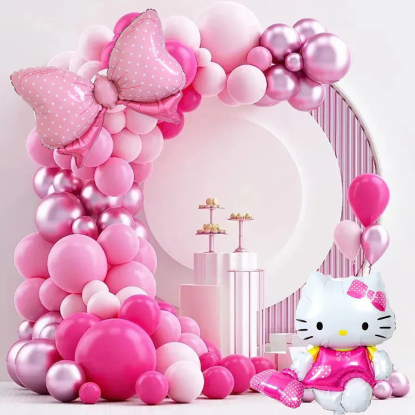 Набір 100 куль для арки фотозони Hello Kitty Рожевий рай Кітті Фуксія