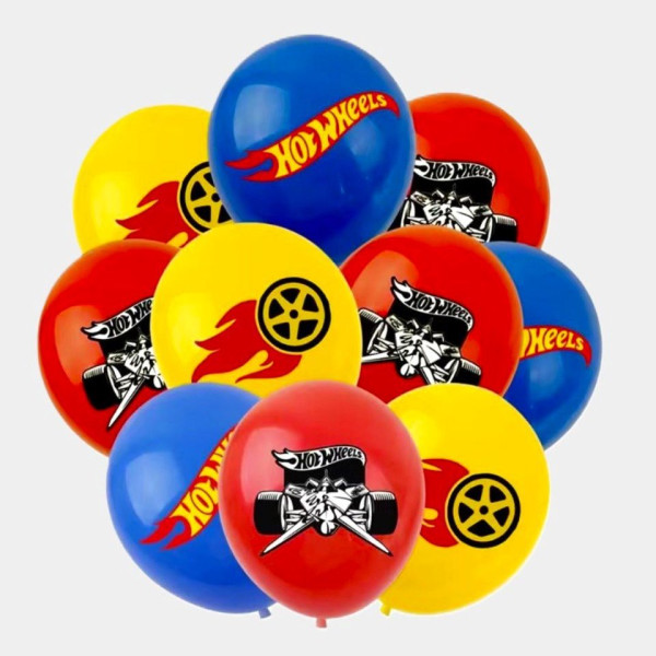 Кулі латекс 12" 30 см з малюнком Hot Wheels Асорті Упаковка 10 шт