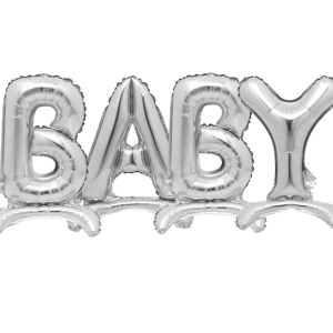Набір фольгованих букв на підставці BABY 80 см Срібло