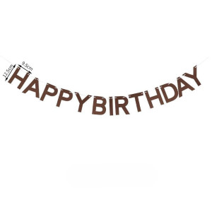 Напис фетровий 12х9 см Happy Birthday Коричневий 3 метри