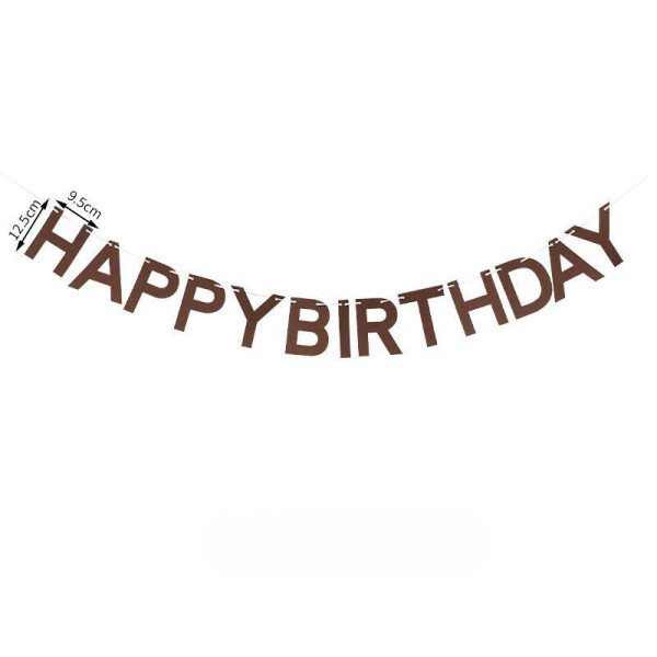 Напис фетровий 12х9 см Happy Birthday Коричневий 3 метри