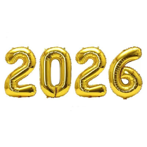 Набор цифр фольгированных 16" 40 см 2026 Золото