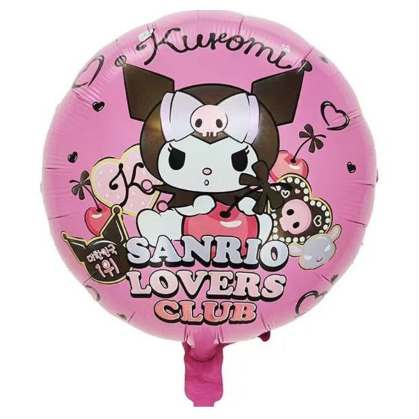 Куля фольгована кругла 18" 45 см з малюнком Куромі Sanrio Рожевий