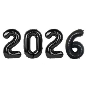 Набор цифр фольгированных 16" 40 см 2026 Черный