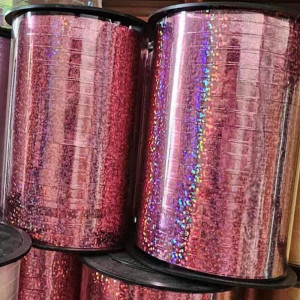 Стрічка декоративна голограма рожевий 250 м