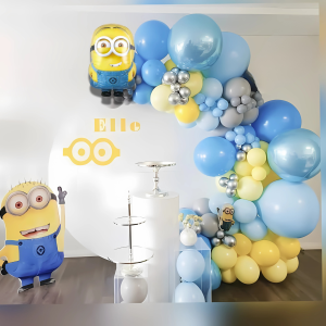 Набір 100 куль для арки фотозони Міньйони Весела банда Жовтий і блакитний