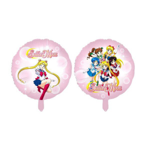 Куля фольгована кругла двостороння 18" 45 см з малюнком Сейлор Мун Sailor Moon Рожевий