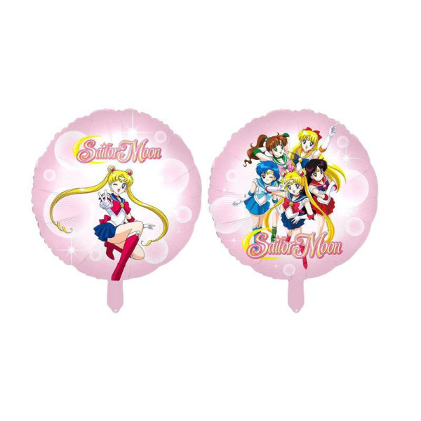Куля фольгована кругла двостороння 18" 45 см з малюнком Сейлор Мун Sailor Moon Рожевий