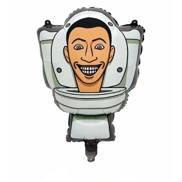 Куля фольгована фігурна 43х65 см Skibidi Toilet Скібіді туалет Сірий