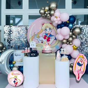 Набір 75 куль для арки фотозони Сейлор Мун Сила тіари Sailor Moon Рожевий та шампань