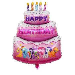 Куля фольгована фігурна 100х60 см Торт Мій маленький поні My Little Pony Рожевий