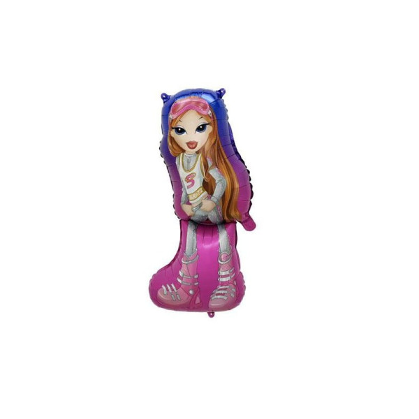 Куля фольгована фігурна 39х77 см Лялька Братц Bratz зі світлим волоссям Різнокольоровий