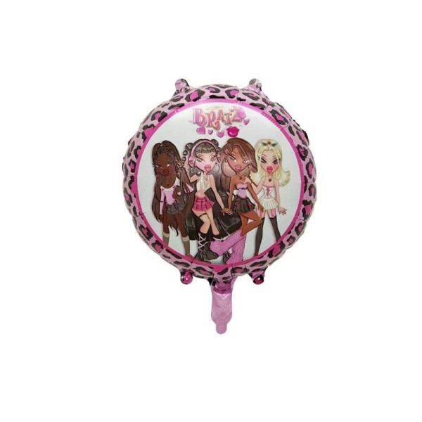 Куля фольгована кругла 18" 45 см з малюнком Ляльки Братц Bratz Різнокольоровий