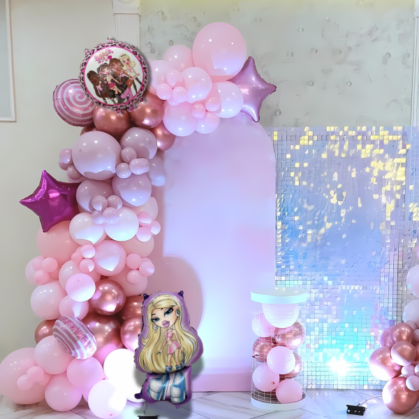 Набір 100 куль для арки фотозони Ляльки Братц Bratz на святі Рожевий і пильна троянда