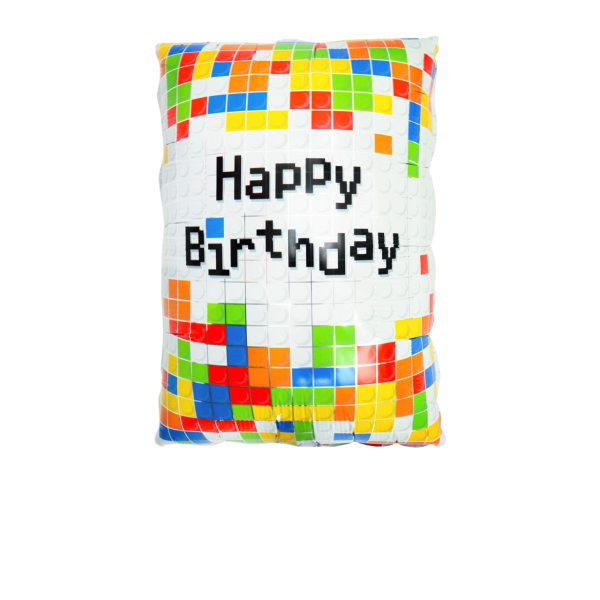 Куля фольгована фігурна 41х63 см  Лего Happy Birthday Різнокольоровий