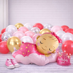 Набір 22 кульки Наша квіточка Білий і рожевий