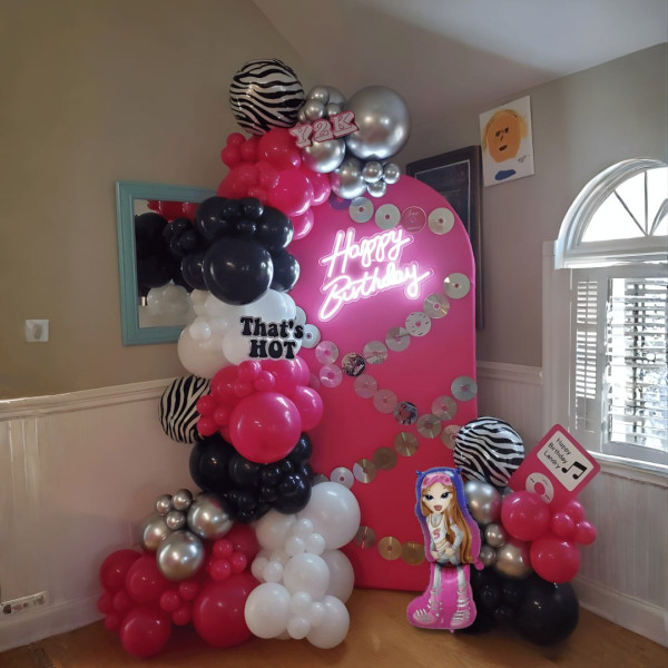 Набір 115 кульок для арки фотозони Ляльки Братц Bratz Модна команда Фуксія і білий