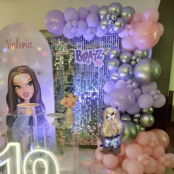 Набір 110 кульок для арки фотозони Ляльки Братц Bratz Фешн команда Персик і бузок