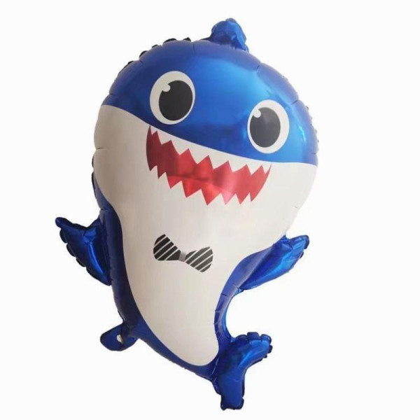 Шар фольгированный фигурный 66х46 см Папа акула Беби шарк Синий
