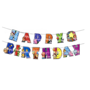 Напис картонний Happy Birthday Сафарі Різнокольоровий