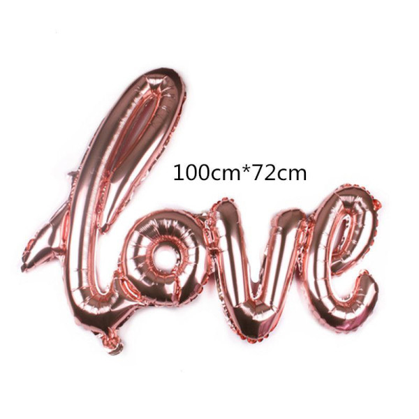 Куля фольгована напис надувний 108х64 см LOVE Рожеве золото