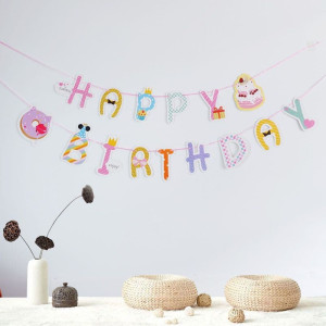 Напис картонний 13х16 см Happy Birthday Солодощі Різнокольоровий 4,5 метра