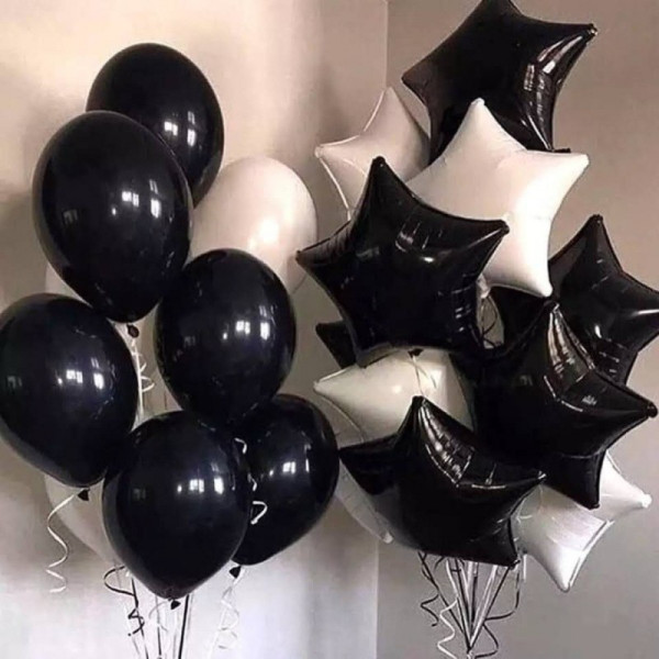  Набор на 21 воздушный шар Инь и Ян Белый и черный цвет