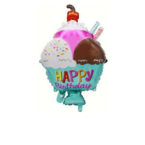 Куля фольгована фігурна 48х75 см Десерт Happy Birthday Різнокольоровий
