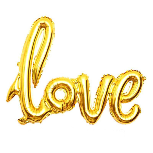 Куля фольгована напис надувний 108х64 см LOVE Золото