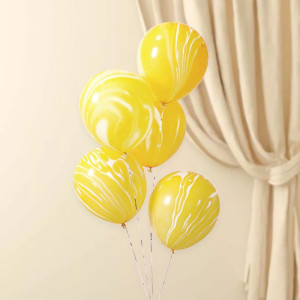 Кулі латекс 10" 25 см Агат Жовтий Упаковка 5 шт